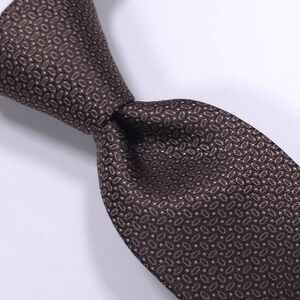 ALFANI Men's Brown Camron Mini Geometric Pattern Necktie - MSRP $55 - NWT